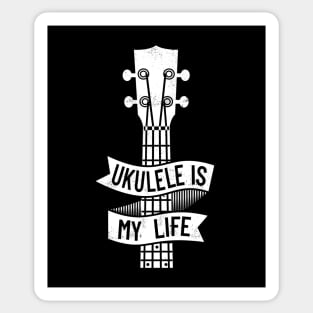 Ukulele is My Life Ukulele Headstock Dark Theme Sticker